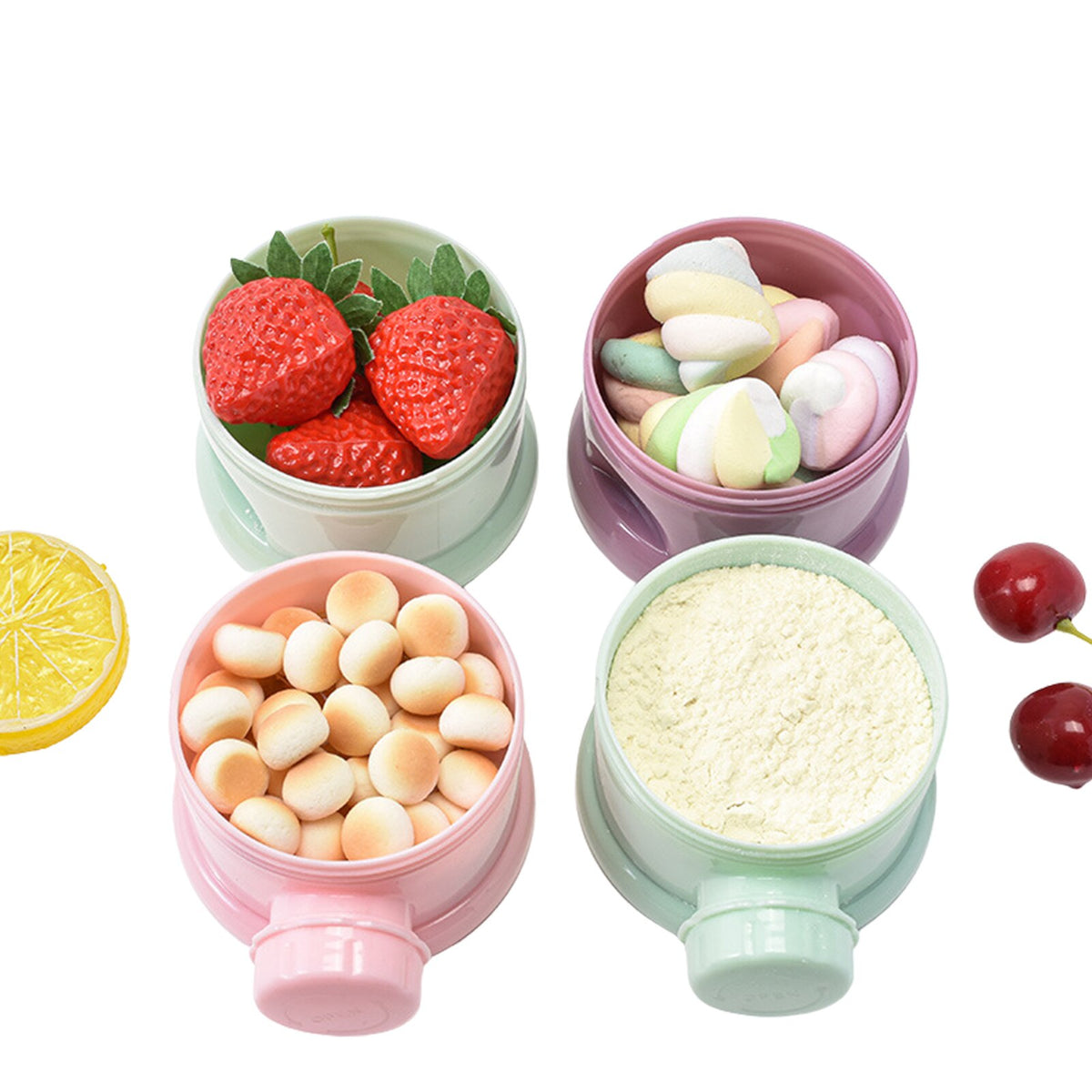 4 Layers Formula Container Large-capacity Baby Formula Dispenser Infant Milk Powder Storage Box Food Container Snack Cups